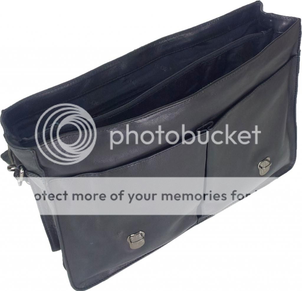 UNICORN Real Leather 16.4/" Laptop Netbook Ultrabook Messenger Bag Black #1J